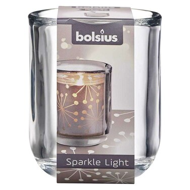 Bolsius Sparkle Light Glass Candle Holder 87x71mm