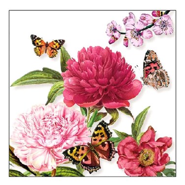 Ambiente Peonie White Printed Napkins Small