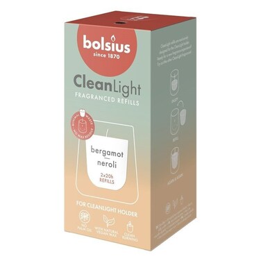 Bolsius Clean Light Fragranced Candle Refills Bergamot And Niroli 2 PCS