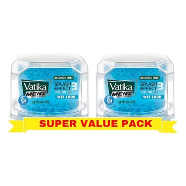 Dabur Vatika Menz Naturals Splash Effect 3 Wet Look Styling Hair Gel 200ml Pack of 2