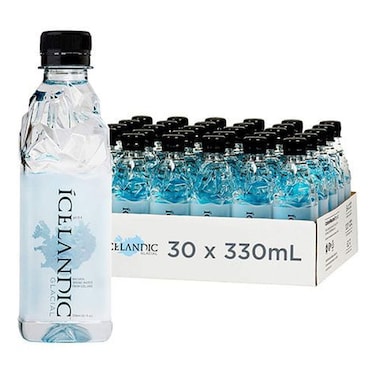 Icelandic Glacial pH8.4 Natural Spring Mineral Water Bottle Box 330ml Pack of 30