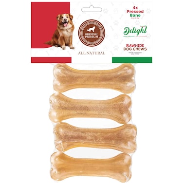 Delight Pressed Bone Rawhide Dog Chews 4 Bone 25g