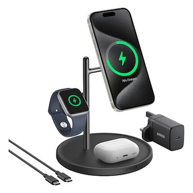 Anker MagGo 3-in-1 Wireless Charging Stand Black 15W