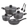 Kitchen Master Non-Stick Forged Cookware Set Black 9 PCS