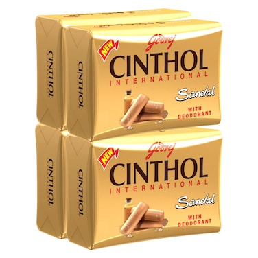 Godrej Cinthol International Sandal Soap with Deodorant 175g Pack of 4