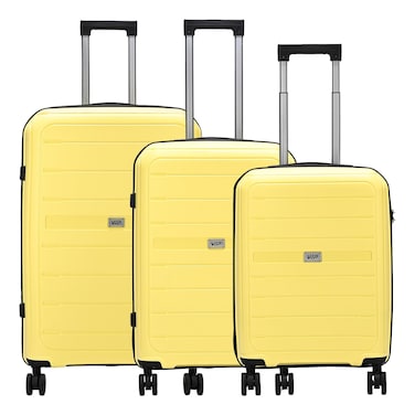 VIP Trekk Luggage Hard Trolley Light Yellow 3 PCS