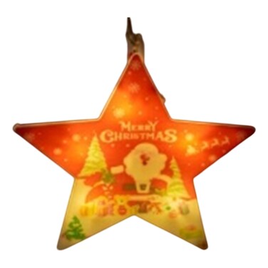 بي آر زخرفة معلقة بتصميم نجمة سانتا مضيئة