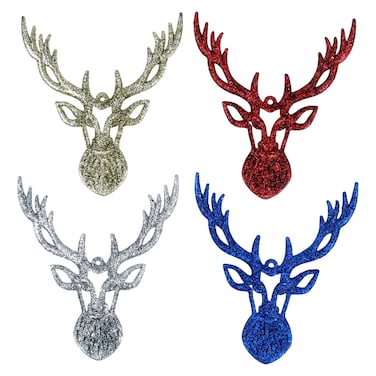 بي ار مجموعة ديكور معلقة على شكل رأس غزال  4 قطع