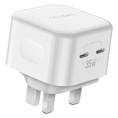 سيلايرس GaN 2 شاحن حائط  ثنائي تايب سي أبيض قابس يو كاي 35 واط