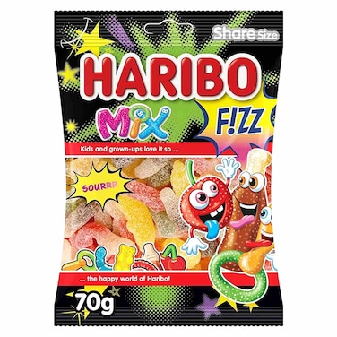Haribo Mix Fizz Sour Gummy Candy, 70g