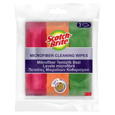 3M Scotch-Brite Microfiber Cleaning Wipes 3 Wipes 31x29cm