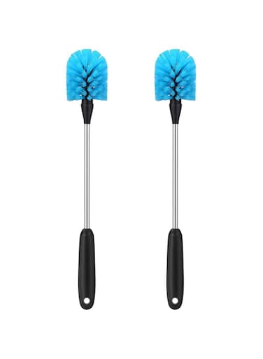 TERRIFI Stainless Steel Water Bottle Brush, 2 Pcs 15 in Long Handle Bottle Brush, Built for Cleaning Sports Bottles, Baby Bottles, Cups, Coffee Mugs, Glasswares, Tumblers