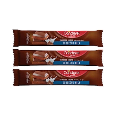 Canderel Gorgeous No Added Sugar Milk Chocolate Bar, 30g Pack of 4