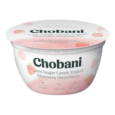 Chobani Less Sugar Low-Fat Greek Yogurt Monterey Strawberry 150g