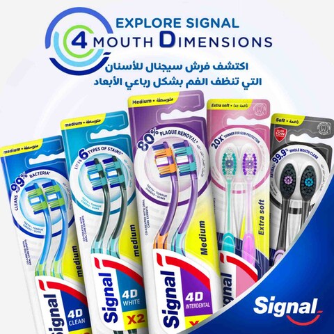 Signal 4D Medium  Toothbrush   Interdental   2 Per Pack