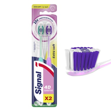 Signal 4D Extra Soft  Toothbrush  Sensitive  2 Per Pack