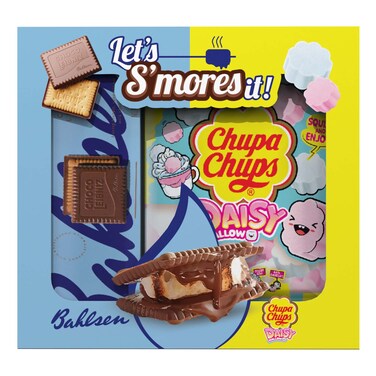 Chupa Chups Daisy Marshmallow Strawberry and Vanilla Flavour with Bahlsen Choco Leibniz Milk Chocolate Covered Biscuit 280g+265g