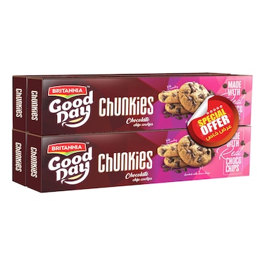 Britannia Good Day Chunkies Chocolate Chip Cookies, 96g Pack of 4