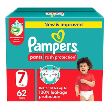 Pampers Rash Protection Diaper Pants Size 7 17kg+ 62 Pants