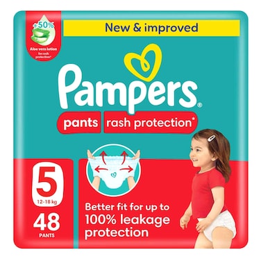 Pampers Rash Protection Diaper Pants Size 5 12-18kg 48 Pants