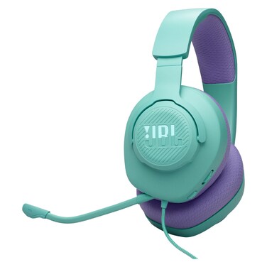 JBL Quantum 100 M2 Wired Over-Ear Gaming Headset with Flip-up Mic Cyan