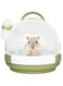 Portable Hamster Cage, Dwarf Hamster Carry Travel Cage with60ml Water Bottle Food Bowl Adjustable Strap Pet Outgoing Cage for Gerbil Hedgehog Mice Squirrel，(Moss green, UFO)