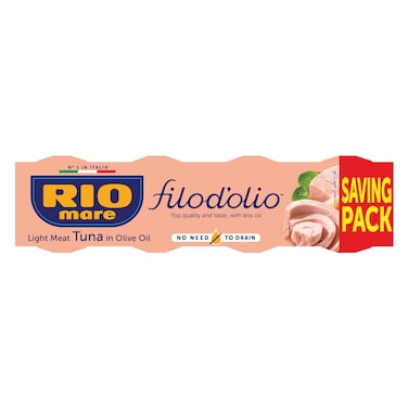 Rio Mare Filod'olio Light Meat Tuna in Olive Oil, 65g Pack of 4