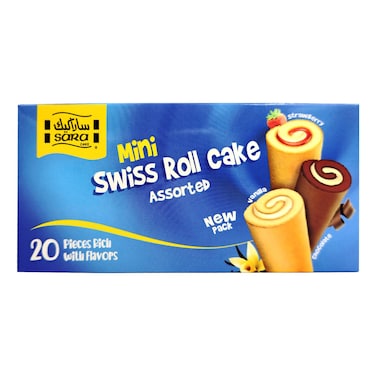 Sara Cake Mini Assorted Swiss Roll Cake, 20g Pack of 20