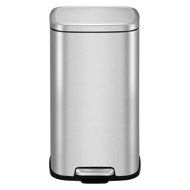 Eko Stella Square Shaped Step Bin Silver 20L