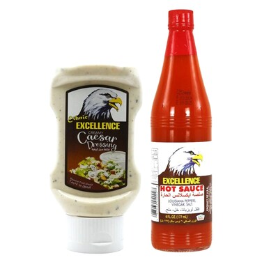 Excellence Ethnic Creamy Caesar Dressing, 315ml + Hot Sauce, 177ml