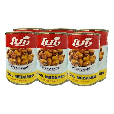 Lui Foul Medames Broad Beans, 400g Pack of 6
