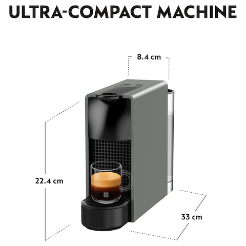 Nespresso&nbsp;Essenza Mini coffee machine by&nbsp;Nespresso, Grey - UAE Version