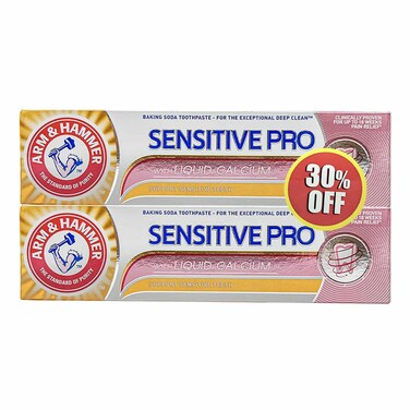 Arm &amp; Hammer Sensitive Pro Baking Soda Toothpaste with Liquid Calcium 75ml Pack of 2