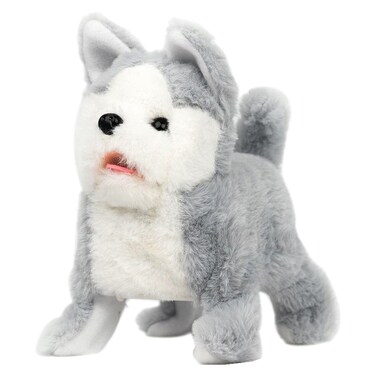 Pugs At Play Battery Operated Flipping Archie The Husky Plush Toy