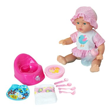 Hayati Girl Battery Operated Baby Amoura Doll with Drink N' Wet Playset 18inch