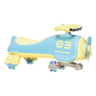 زيغي سيارة متأرجحة ذات الإضاءة LED مع مروحة - أزرق