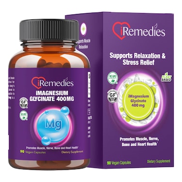 iRemedies iMagnesium Glycinate 400mg Dietary Supplement 90 Capsules
