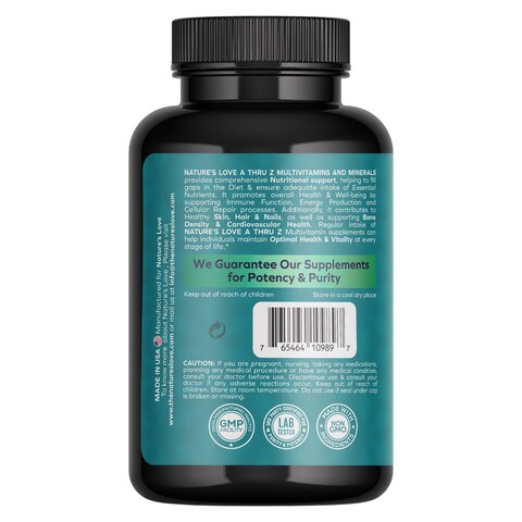 Nature&#39;s Love Multi A Thru Z Dietary Supplement 100 Tablets