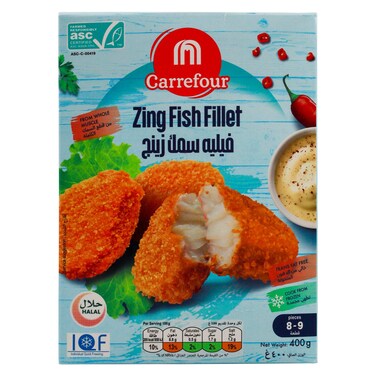 Carrefour Breaded Zing Fish Fillet, 400g