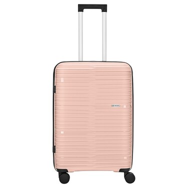 Carlton Alton 8 Wheel Hard Luggage Trolley, Light Pink, 55cm