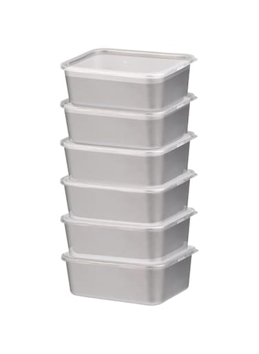 Wensdr 6 Pack Pizza Dough Proofing Box with Lid,Stackable Stainless Steel Pizza Dough Proofing Containers,Homemade Dough Proofing Box,Pizza Dough Box,Pizza Proofing Box,Bread Proofing Box 650ML