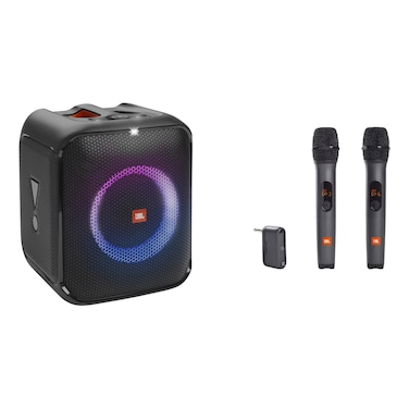 JBL PartyBox Encore Essential Bluetooth Speaker and 2 Wireless Mic Black