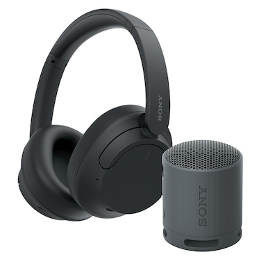Sony Truly Wireless Bluetooth Over-Ear Headphones WH-CH720N Black And XB100 Portable Wireless Speaker SRS-XB100 Black