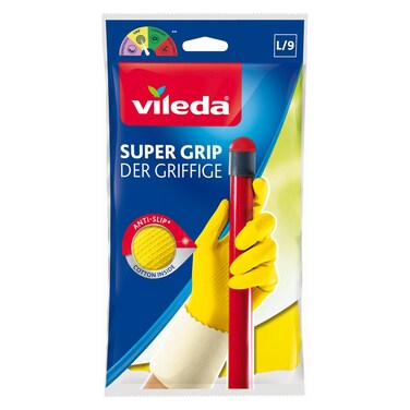 Vileda Supergrip Gloves Large Size 9 2 PCS