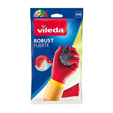 Vileda Robust Protector Gloves Medium Size 8 2 PCS