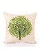 Tree Printed Pillowcase Combination Pink/Green 45x45cm