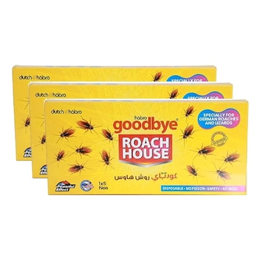 Dutch &amp; Habro Goodbye Roach House Cockroach and Insect Glue Traps Pack of 3