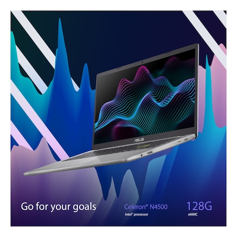 أيسوس E510MA كومبيوتر محمول بشاشة 15.6 بوصة معالج سيليرون N4500 رام 4 جيغابايت 128 جيغابايت إس إس دي بطاقة رسومات إنتل يو أيتش دي -أزرق طاووسي-
