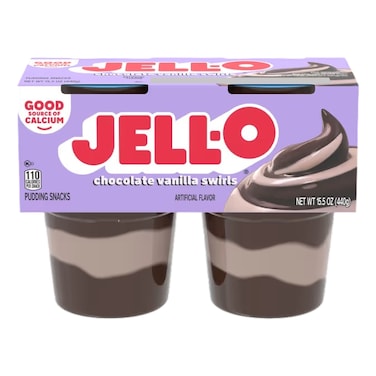 Jell-O Original Chocolate Vanilla Swirls Pudding Snack Cups, 440g