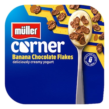 Muller Crunch Corner Banana Chocolate Flakes Creamy Yogurt 124g